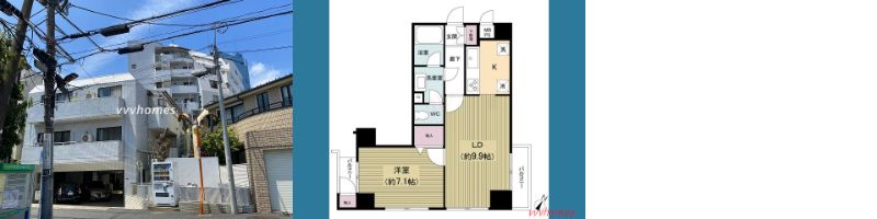 【ラミアール白金台401（空室）】195,000円（8,000円）1LDK（45.87㎡）敷金2/礼金2/仲介手数料半額　白金台駅徒歩3分　1987年3月築