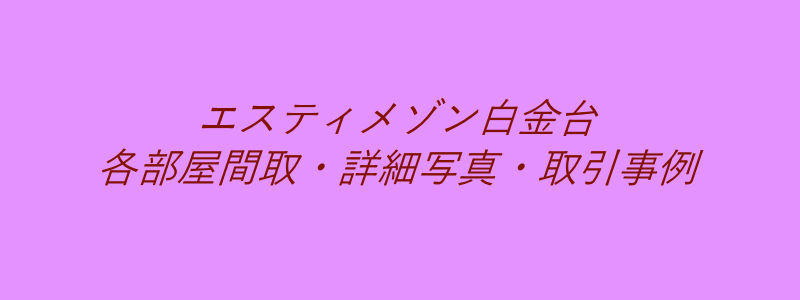 エスティメゾン白金台（取引事例）