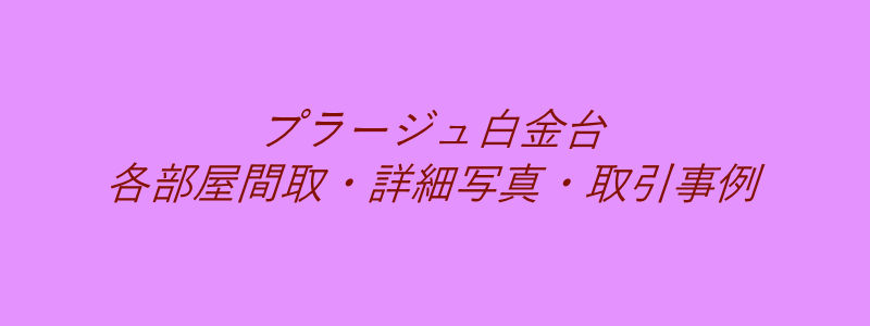 プラージュ白金台（取引事例）