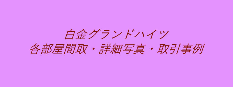 白金グランドハイツ（取引事例）