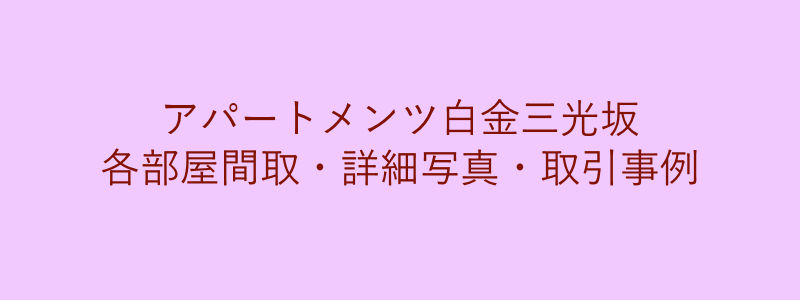 アパートメンツ白金三光坂（取引事例）