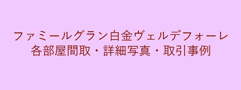 ファミールグラン白金ヴェルデフォーレ（取引事例）