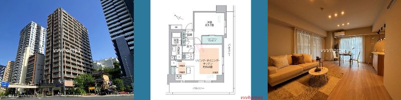 【グローリオ白金高輪_3階】11,200万円/1LDK（52.55㎡）