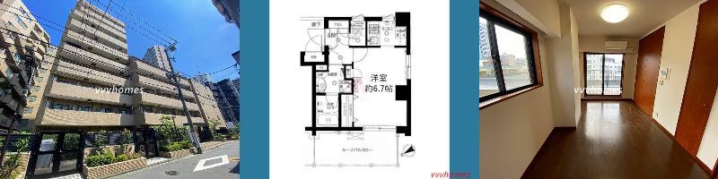 【パレステュディオ白金高輪_607号室（7月下旬退去予定）】100,000円（10,000円）1K（24.09㎡）