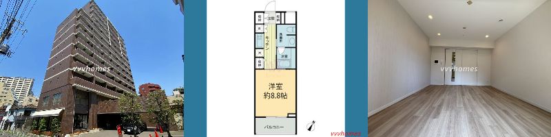 【クロスレジデンス白金高輪_502号室（5月下旬退去予定）】148,000円（12,000円）1K（30.25㎡）
