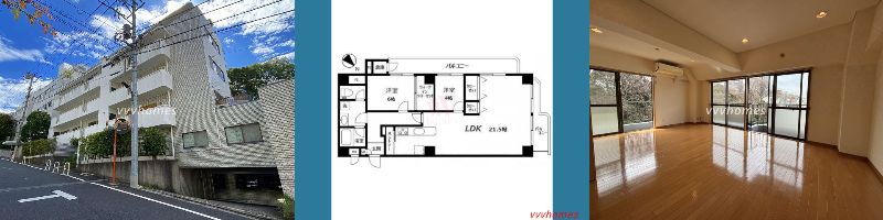 【白金台パークサイドハイツ_702号室（空室・申込あり）】268,000円（7,000円）2LDK（73.00㎡）