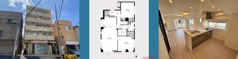 【サンビューハイツ高輪台_3階】9,590万円/2LDK（72.65㎡）